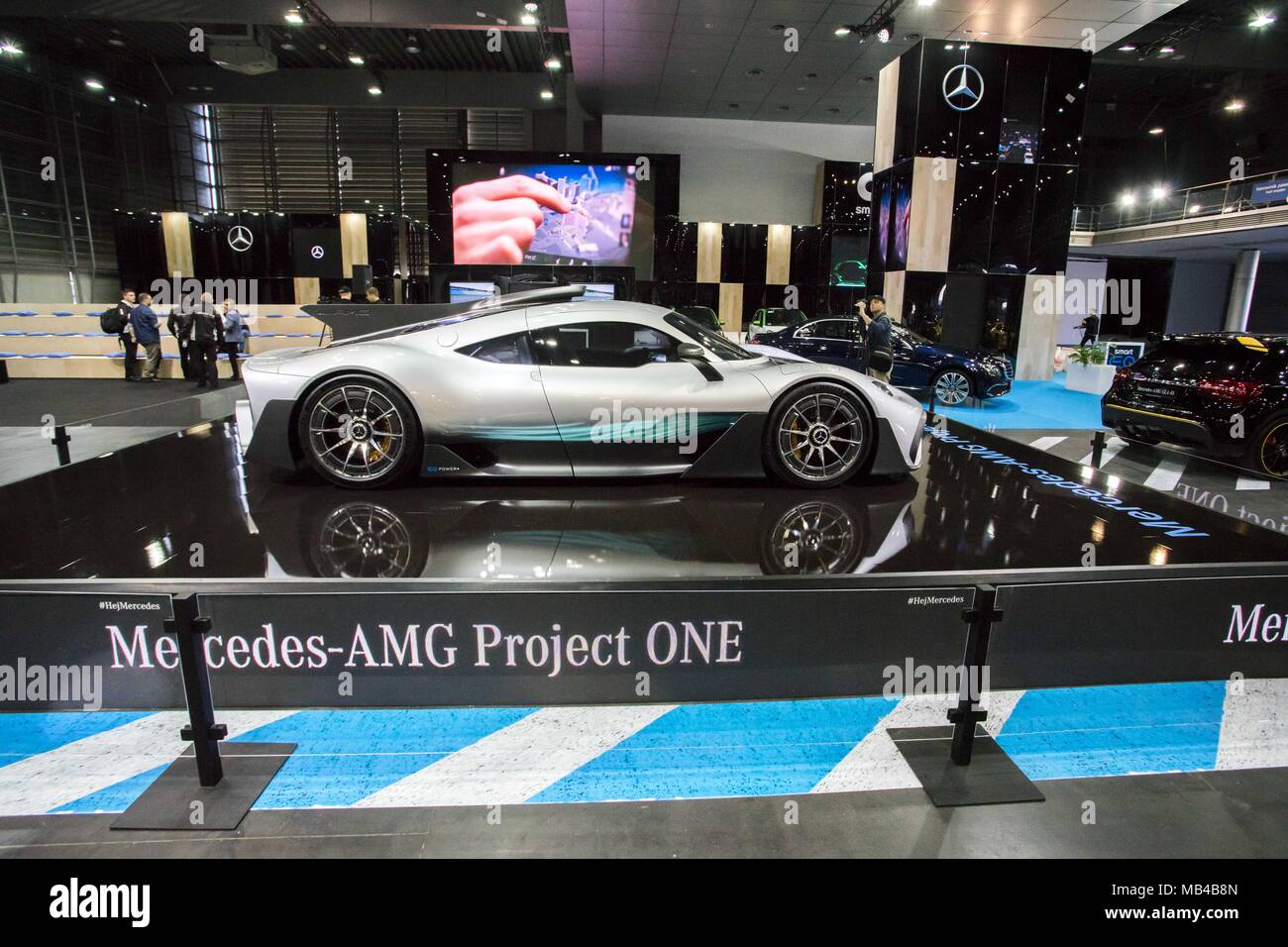 6 avril 2018 - Poznan, Pologne - Un projet d'AMG à Poznan Motor Show 2018 est le plus grand de l'automobile en France et le quatrième en Europe. L'édition de cette année présente des véhicules en quatre salons : voiture, moto, camion, municipal et s'est tenu sous la devise "otorization de demain.' (image Crédit : © Dawid Tatarkiewicz via Zuma sur le fil) Banque D'Images