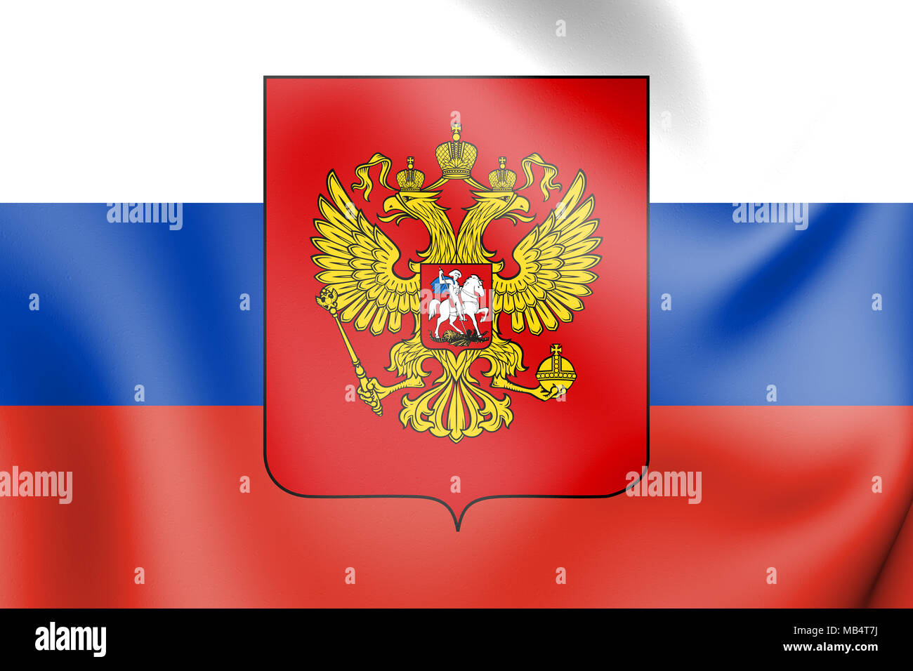 3D Drapeau de la Russie. 3D Illustration. Banque D'Images