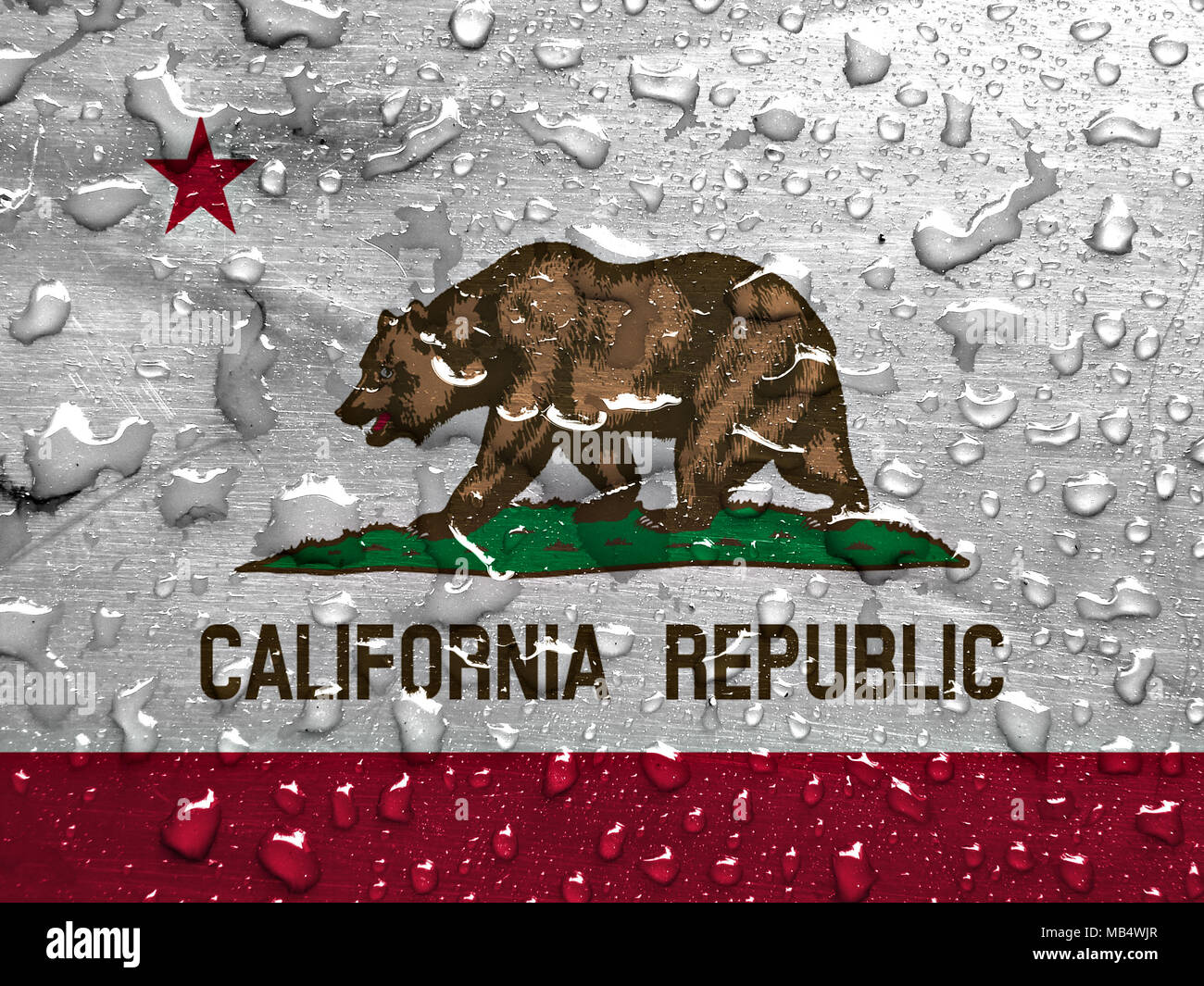 Drapeau Californien Peint à La Main - Style Distressé - Décoration Murale 36x24 Pouces