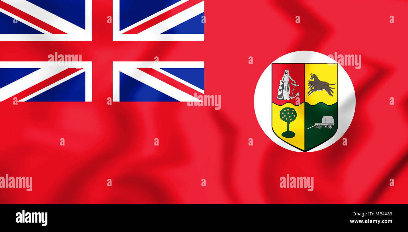 L'étoile rouge de l'Afrique du Sud (1912-1951). 3D Illustration. Banque D'Images