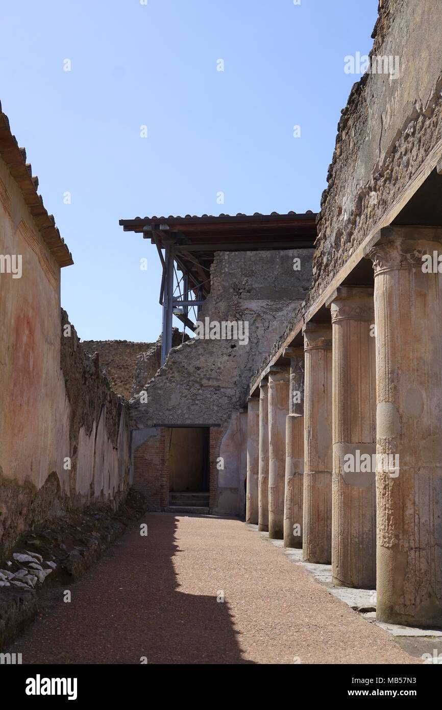 Pompéi, un vaste site archéologique (ruines) dans le sud de l'Italie, Région Campanie, près de la côte de la baie de Naples. Banque D'Images