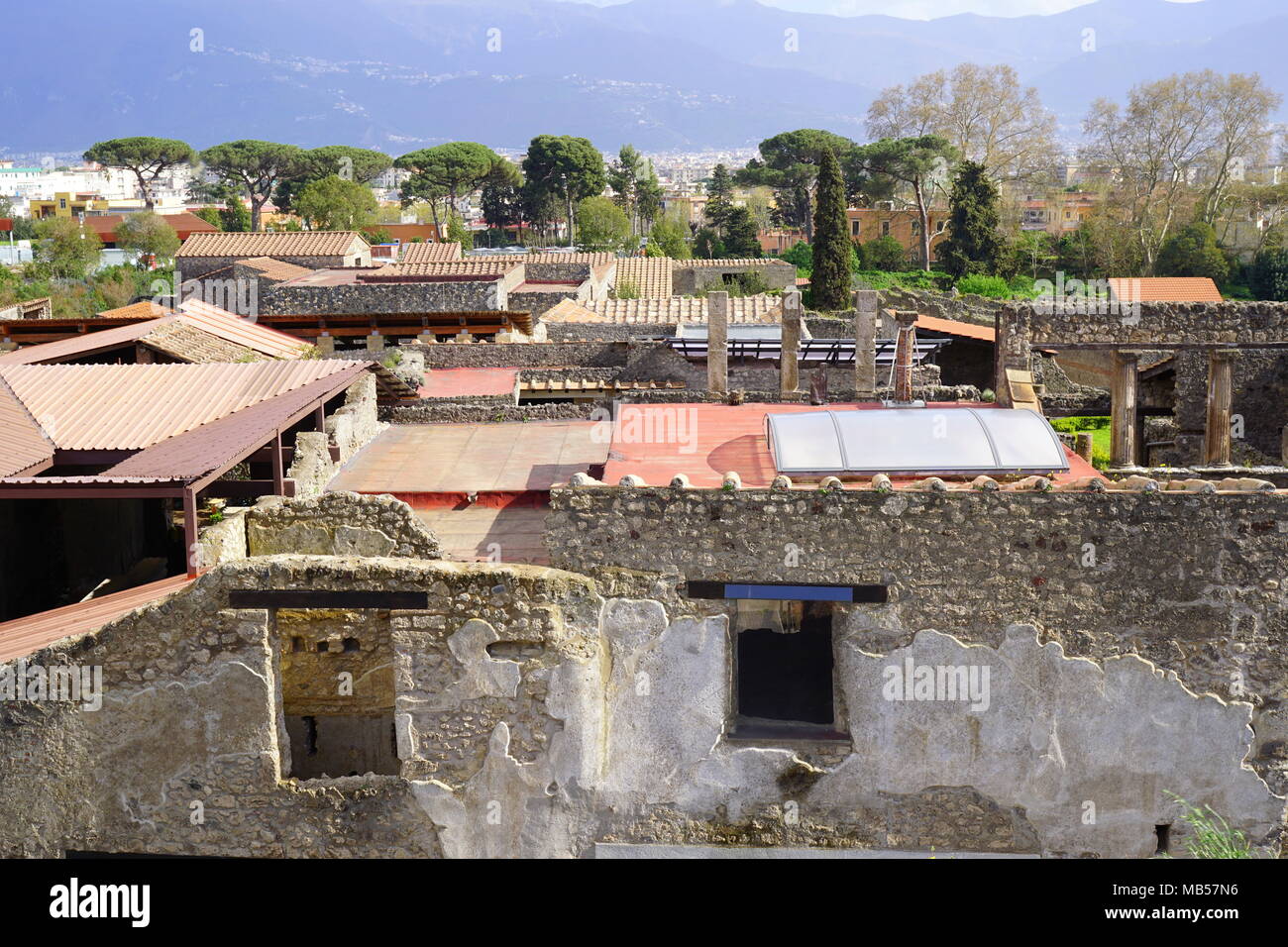 Pompéi, un vaste site archéologique (ruines) dans le sud de l'Italie, Région Campanie, près de la côte de la baie de Naples. Banque D'Images