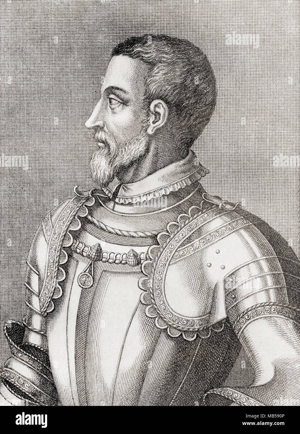 François de Lorraine II, Prince de Joinville, Duc de Guise, duc d'Aumale, 1519 - 1563. Soldat et homme politique français. À partir de la bibliothèque de documentation internationale célèbre, publié c. 1900 Banque D'Images