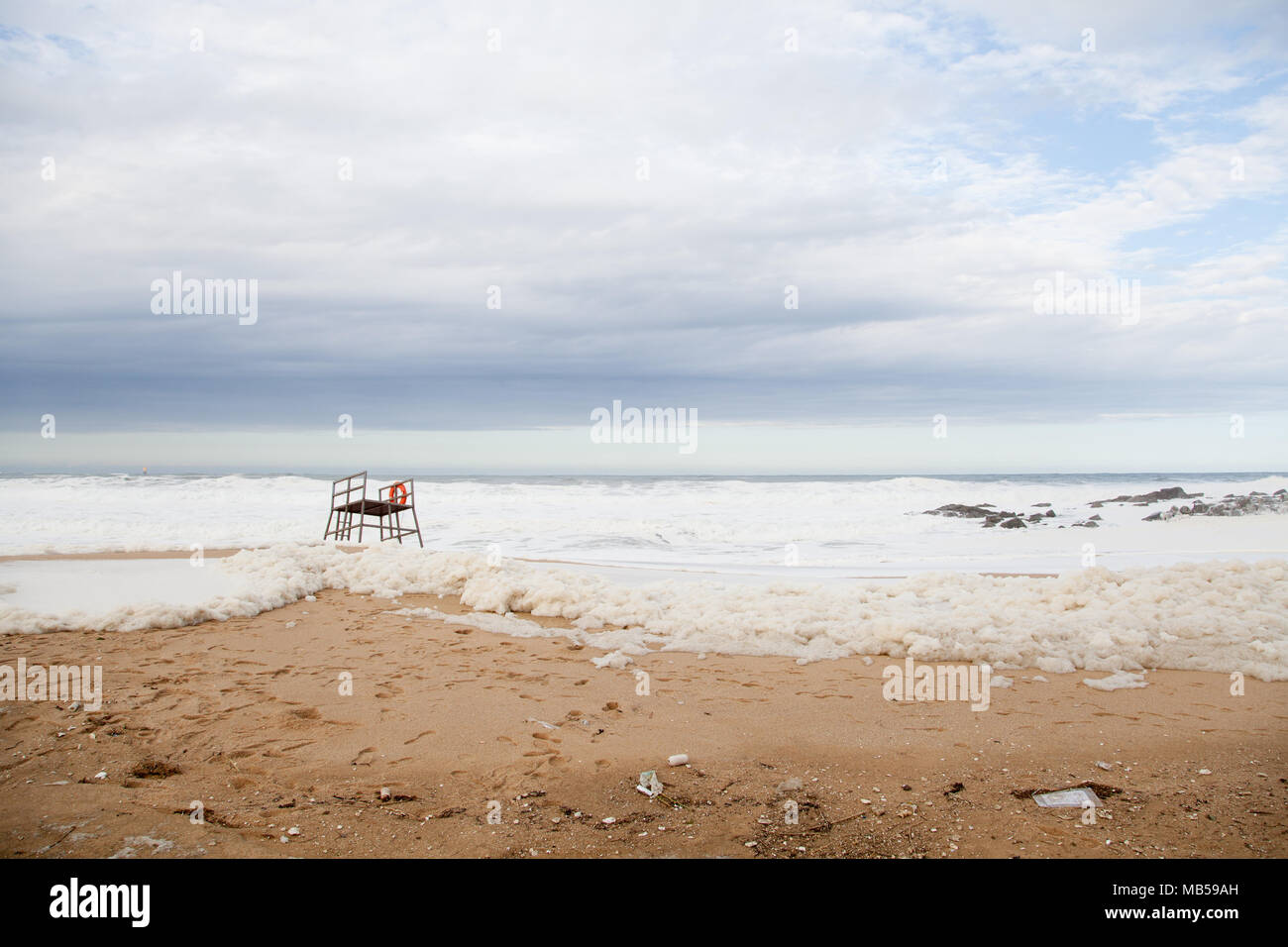 Écume de mer, océan, plage de mousse, mousse ou souffle sur la plage, Sokcho Sokcho, Corée du Sud Banque D'Images