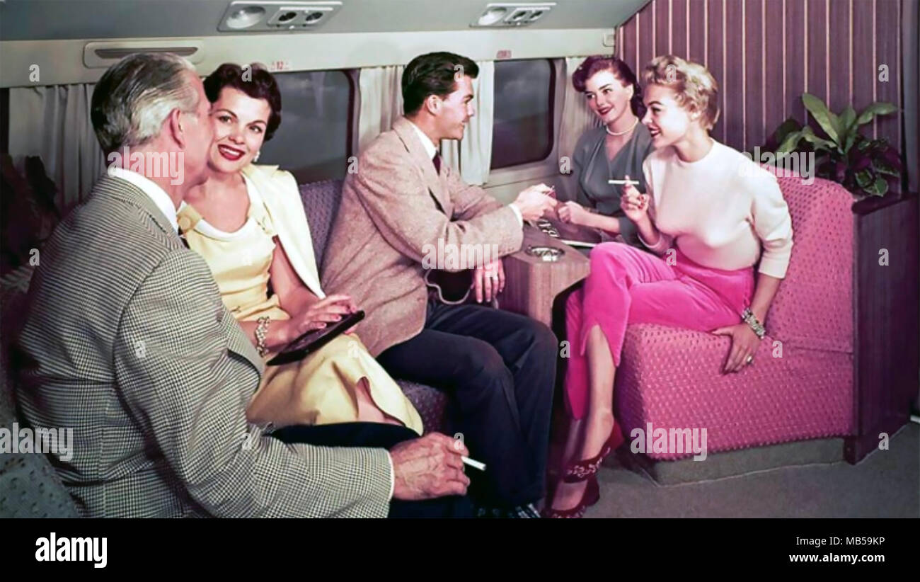 Voyage aérien en 1950 Banque D'Images