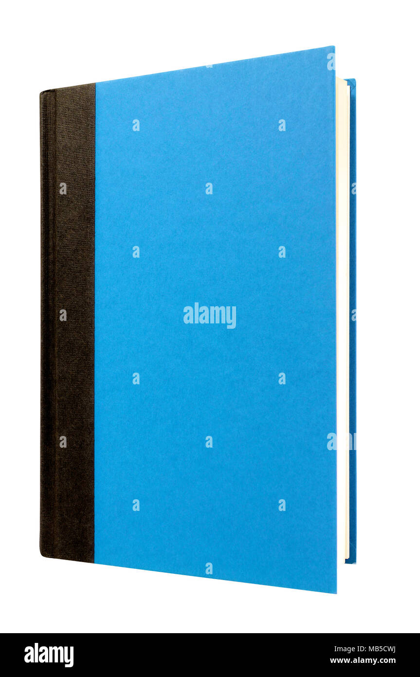 Light blue livre relié couverture verticale verticale isolated on white Banque D'Images