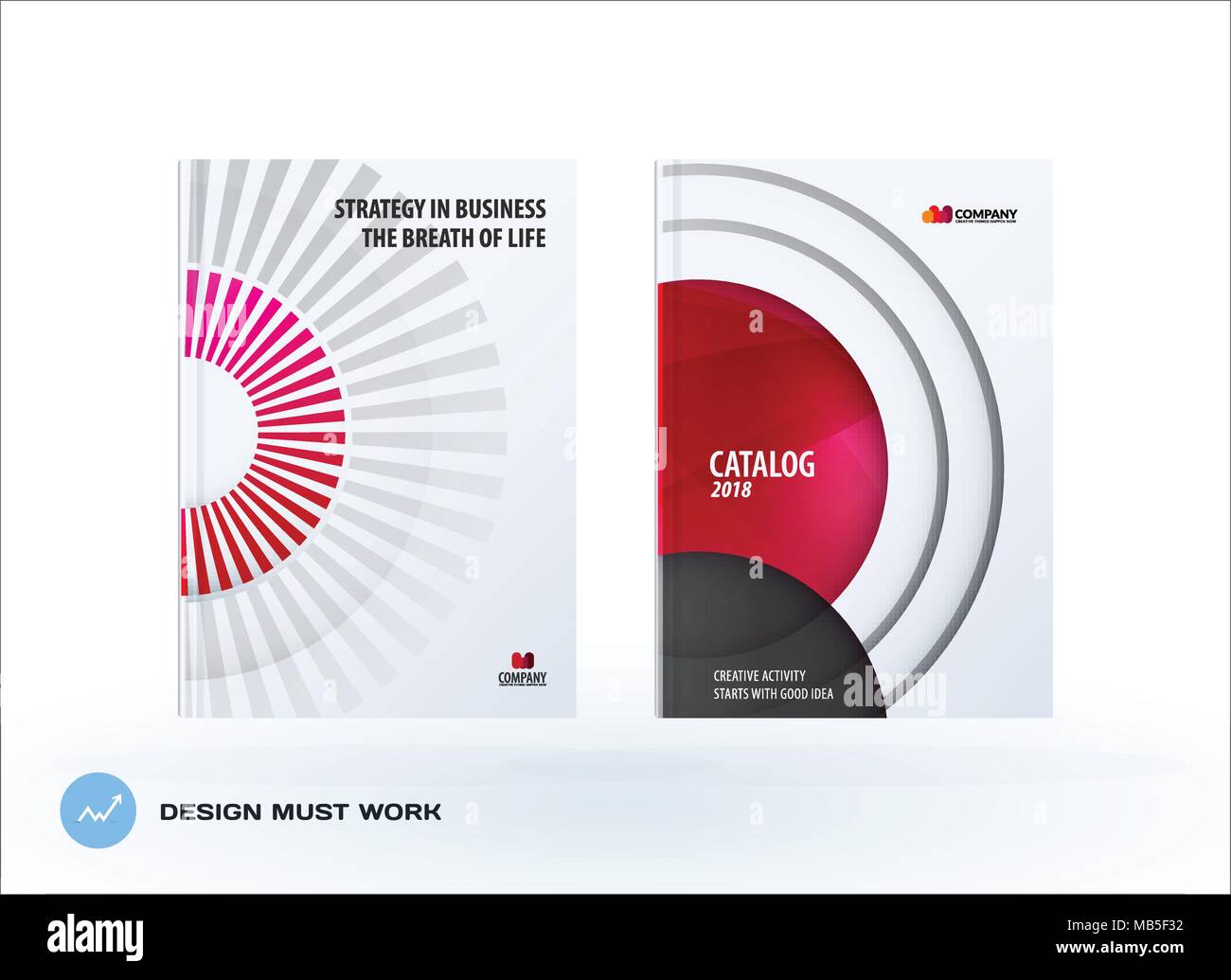 La conception créative de l'entreprise rouge brochure situé, résumé, mise en page couverture horizontale flyer Illustration de Vecteur