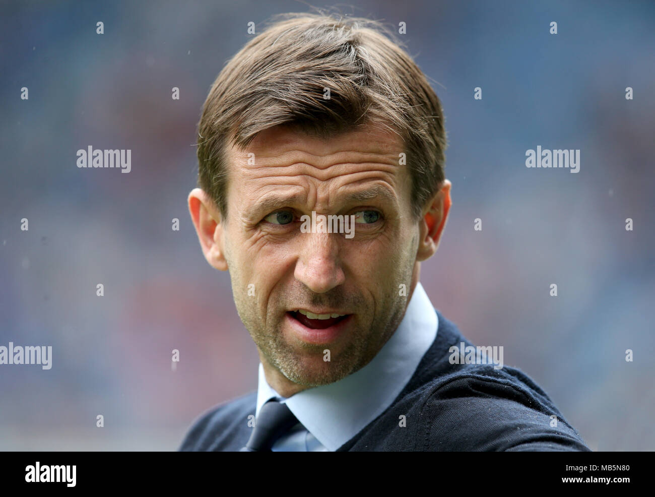 Neil McCann, directeur de Dundee, avant le match de Ladbrokes Scottish Premiership au stade Ibrox, à Glasgow. APPUYEZ SUR ASSOCIATION photo. Date de la photo: Samedi 7 avril 2018. Voir PA Story FOOTBALL Rangers. Le crédit photo devrait se lire comme suit : Jane Barlow/PA Wire. Banque D'Images