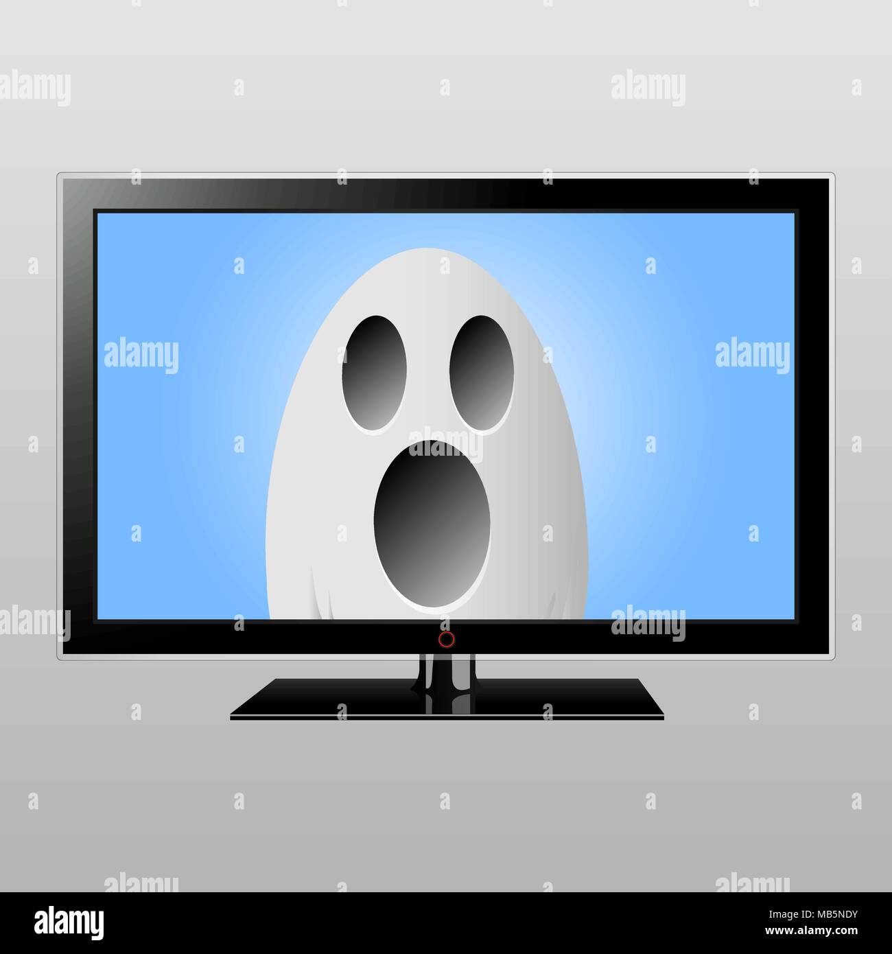 Ghost sur un écran de télévision. Vector illustration Illustration de Vecteur