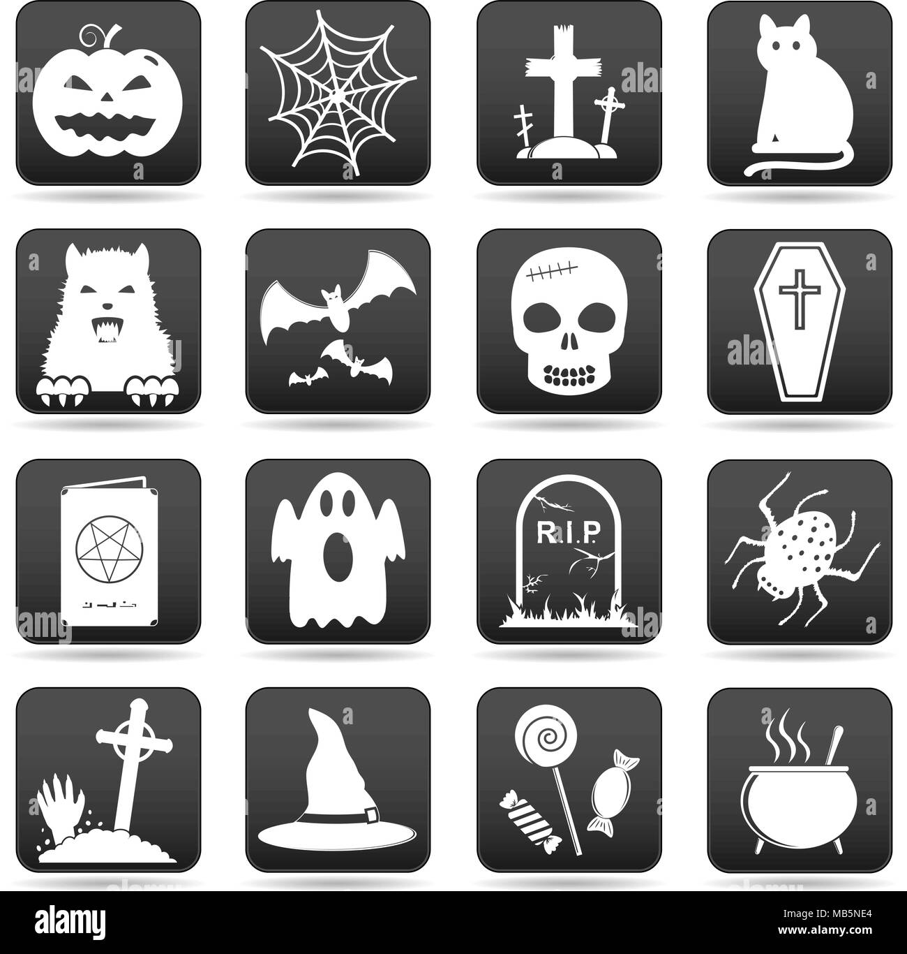 Boutons et icônes web Halloween pour site web Illustration de Vecteur