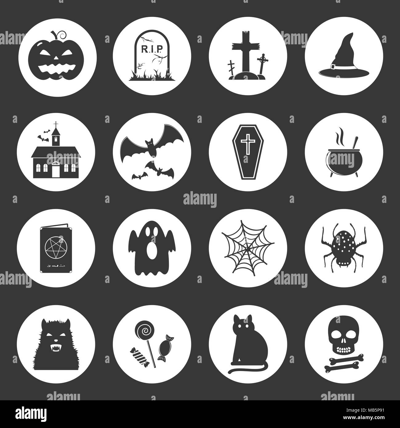Halloween icon set Illustration de Vecteur