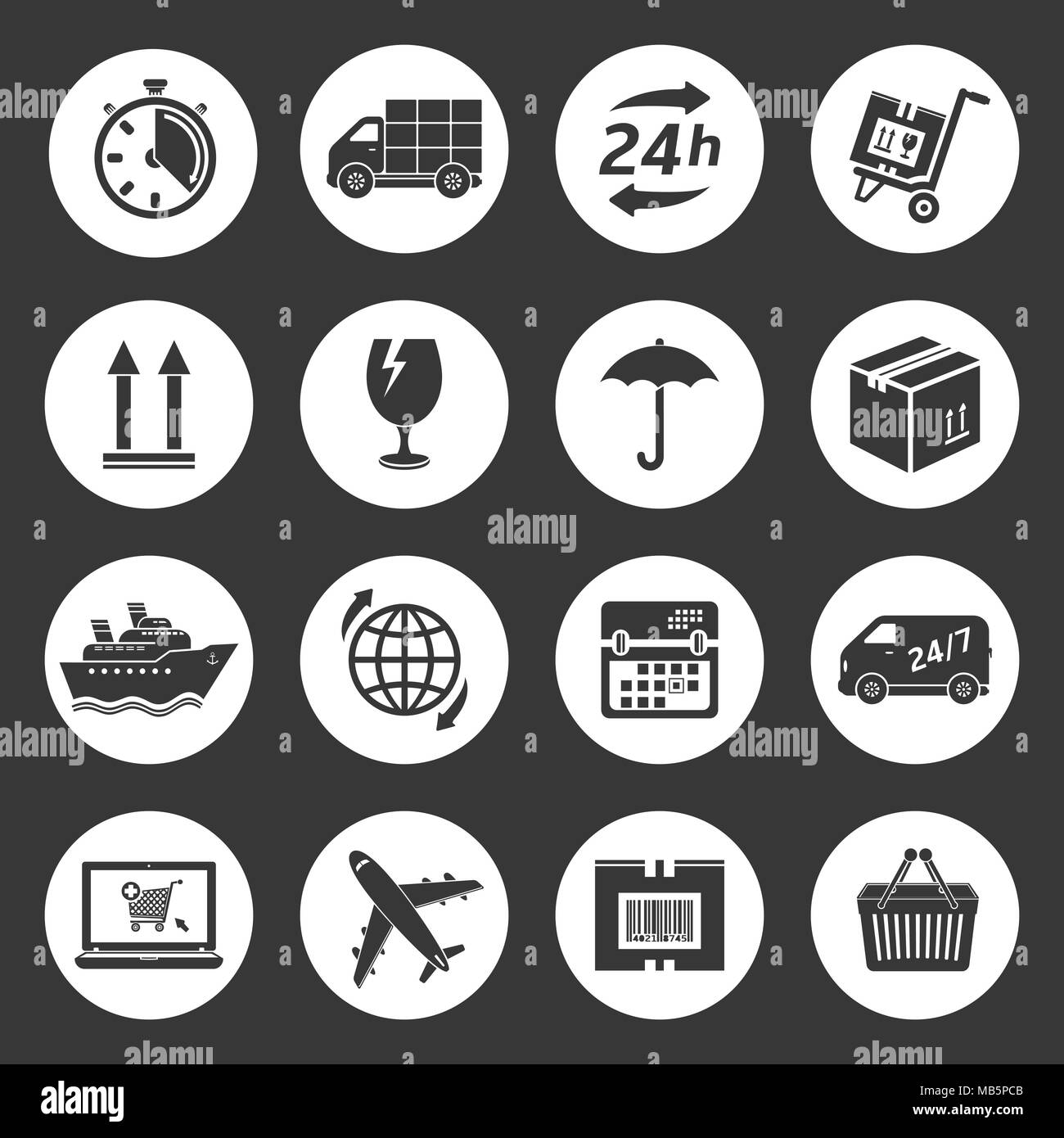 Icons set Expédition et livraison Illustration de Vecteur