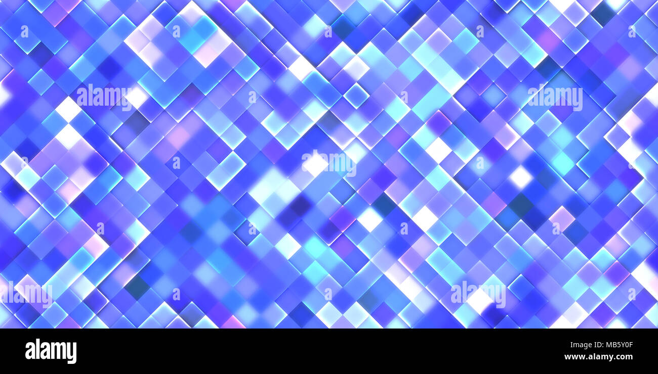 Fond carré bleu lumineux homogène. Feux Grille mosaïque colorée de texture. Belle conception graphique géométrique moderne. Banque D'Images