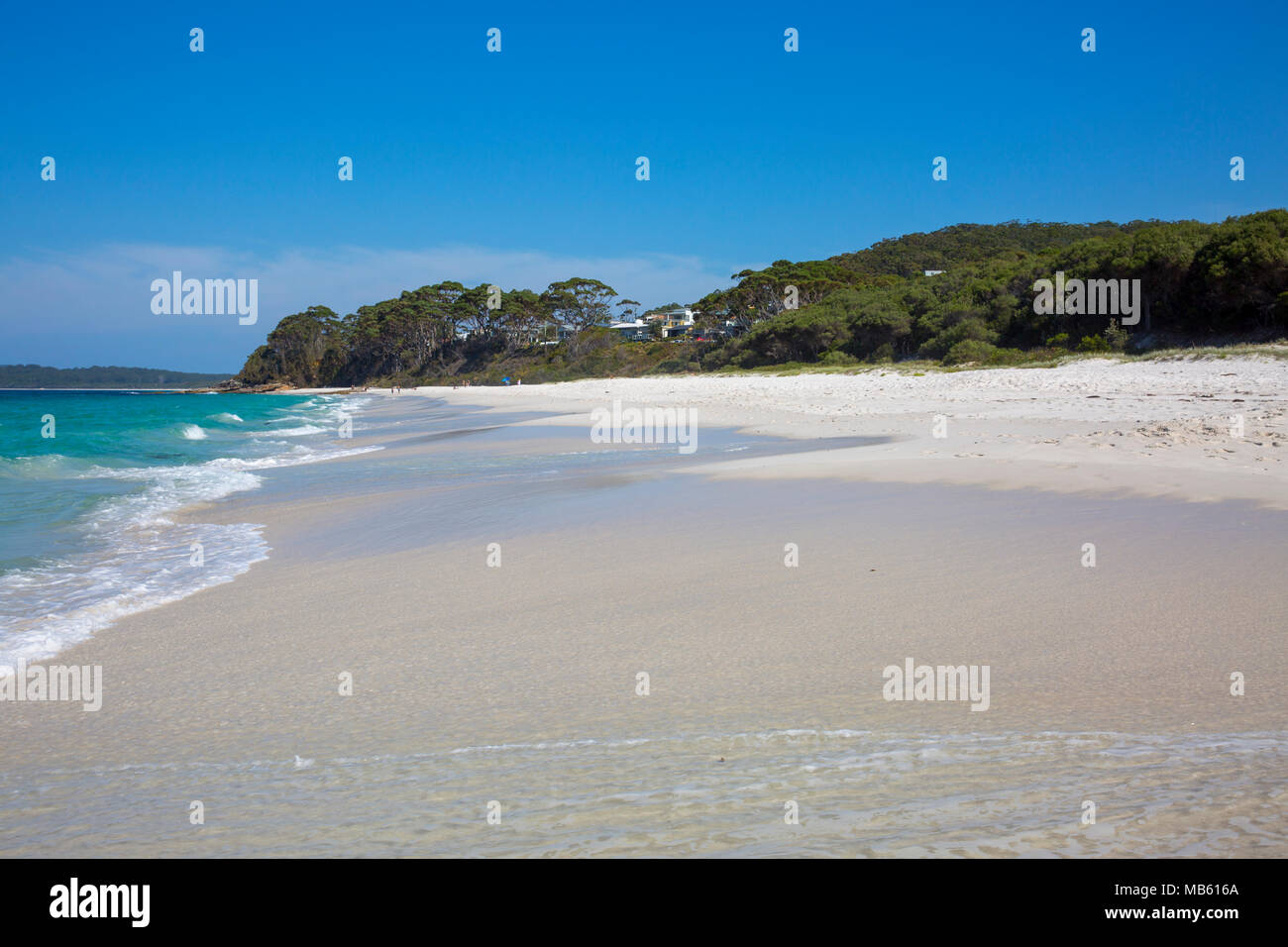 Chinamans beach partie de la plage de sable blanc à pied, Jervis Bay, New South Wales, Australie Banque D'Images