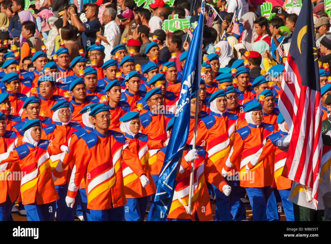 Kuala Lumpur, Malaisie : l'Hari Merdeka Parade est un défilé annuel a lieu tous les 31 août à la commémoration de l'indépendance de la Malaisie. Banque D'Images