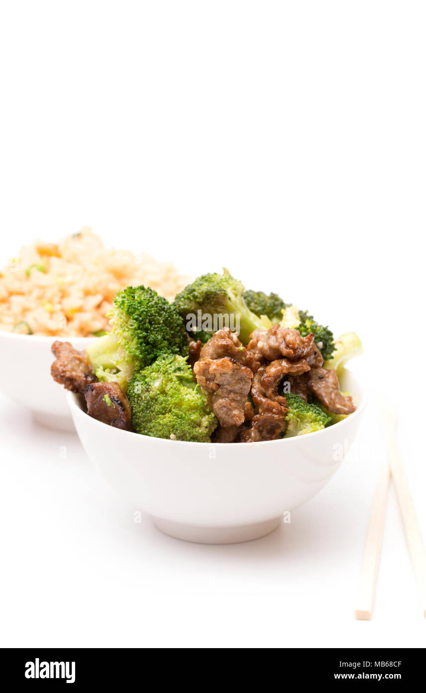 Le brocoli et boeuf Chinese Food Banque D'Images