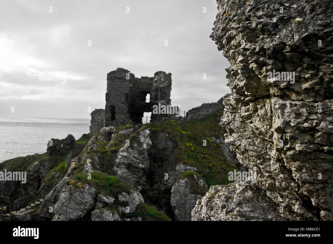 Kinbane Castle, en Irlande du Nord Banque D'Images