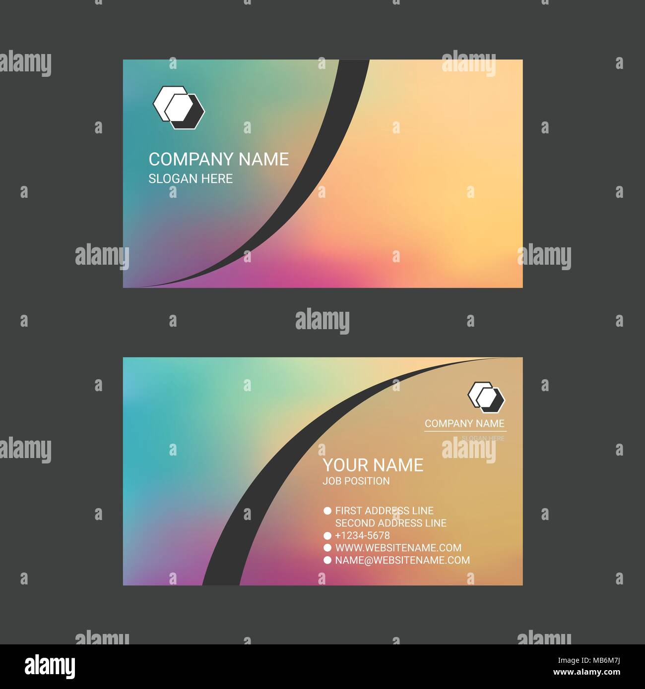 Des modèles de cartes d'affaires abstrait coloré Illustration de Vecteur