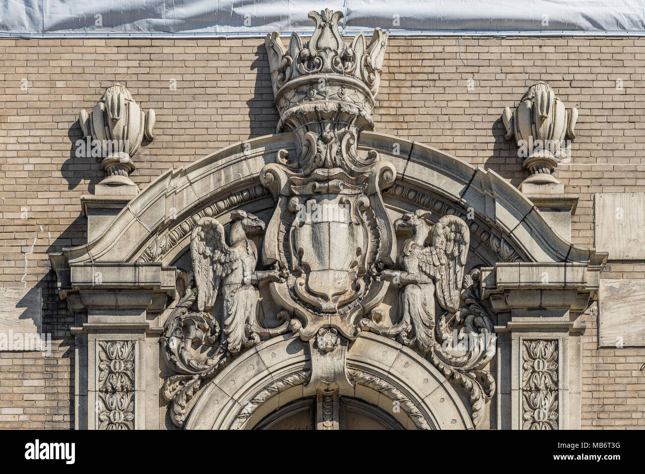 Terracotta détails sur le Uptown Theatre Banque D'Images