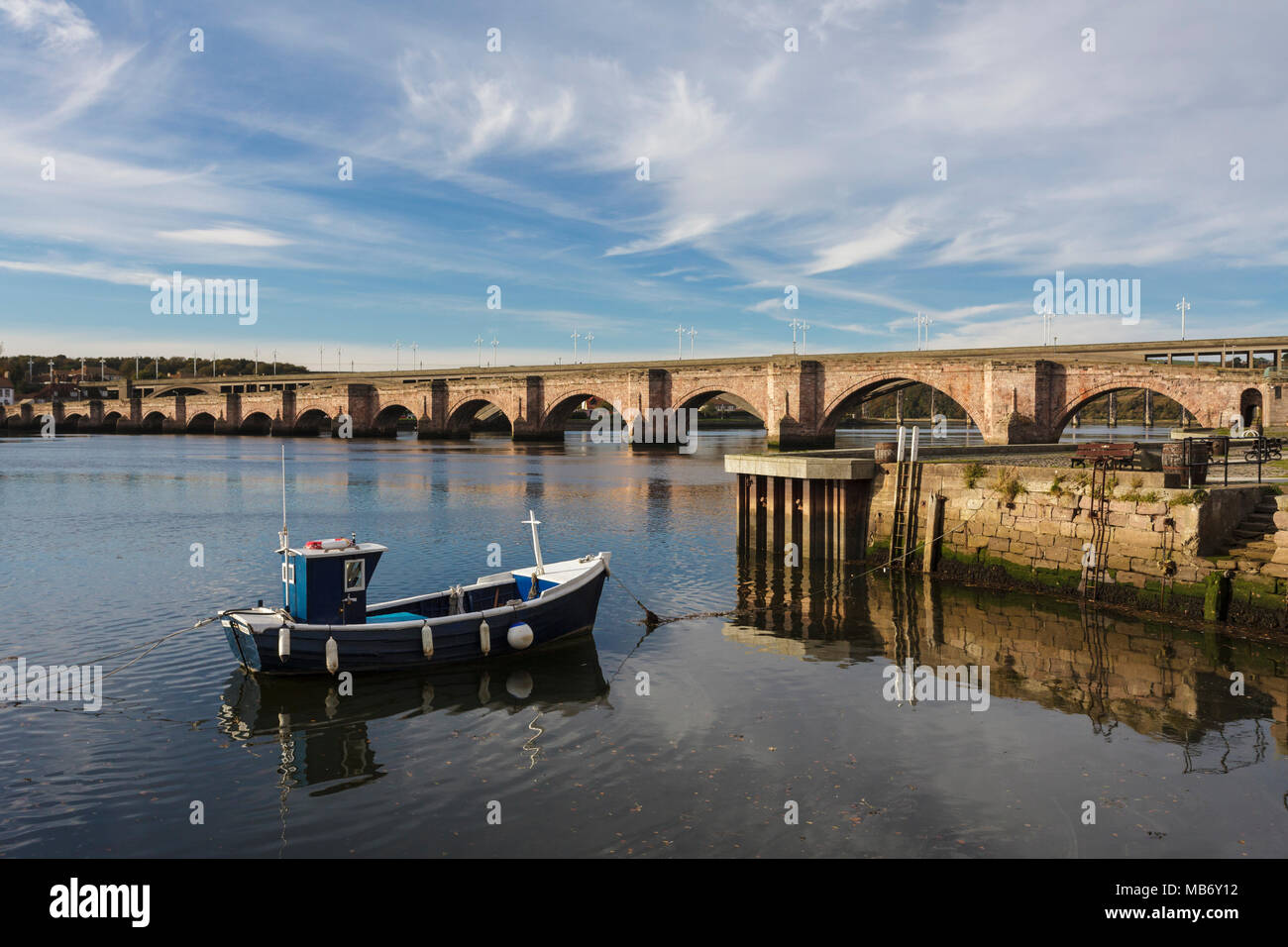 Pont de Berwick, Berwick-upon-Tweed, Northumberland Banque D'Images
