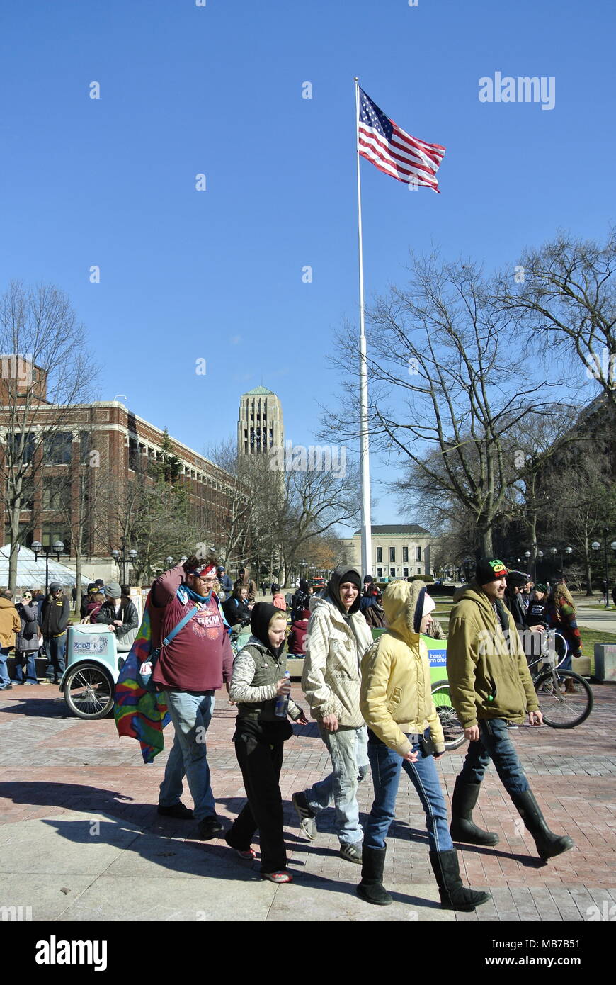 Ann Arbor, Michigan, USA. 7 avril 2018. Les partisans de légalisation de la marijuana à la 47e événement annuel Hash Bash. Crédit, Jeffrey Wickett/Alamy Live News. Banque D'Images