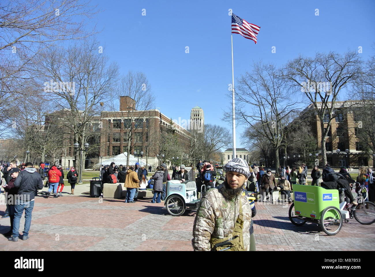 Ann Arbor, Michigan, USA. 7 avril 2018. Les partisans de légalisation de la marijuana à la 47e événement annuel Hash Bash. Crédit, Jeffrey Wickett/Alamy Live News. Banque D'Images