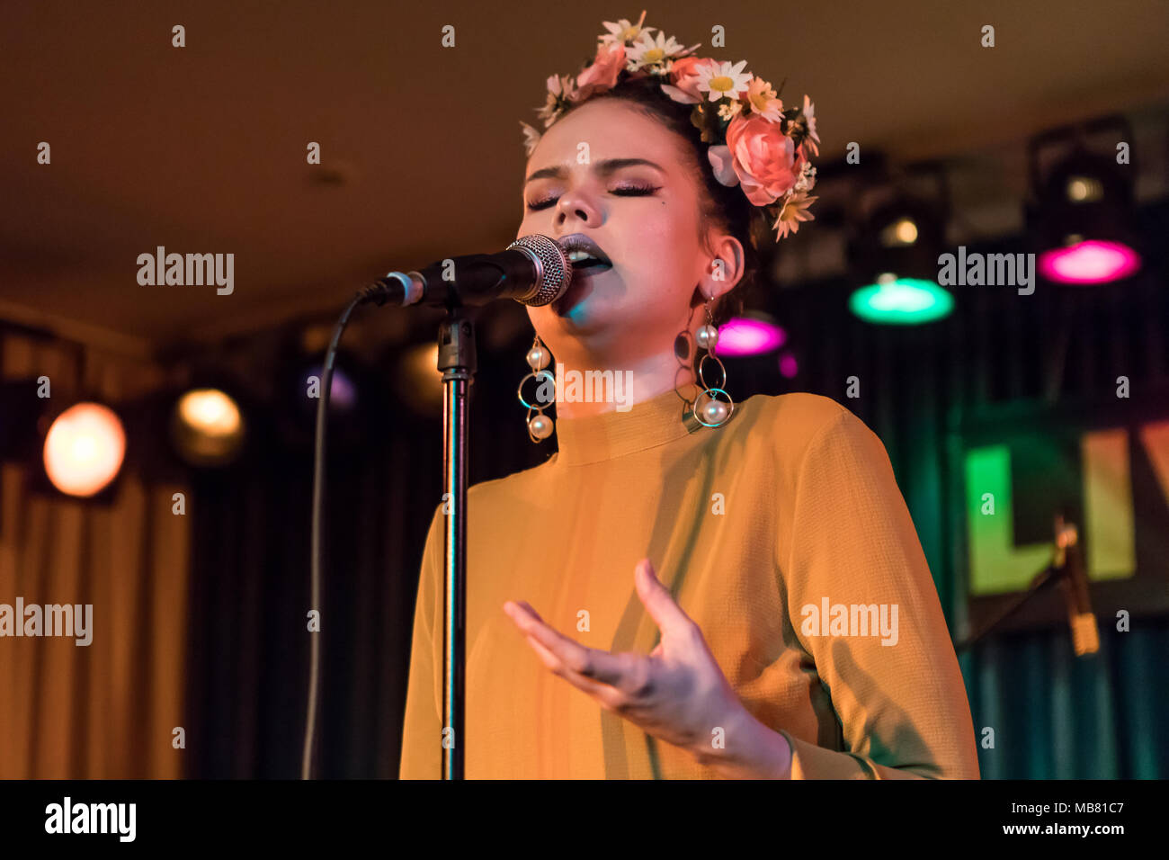 Le Finnish soul, jazz et blues singer Ina Forsman vivre à Cham, Zug, Suisse Banque D'Images