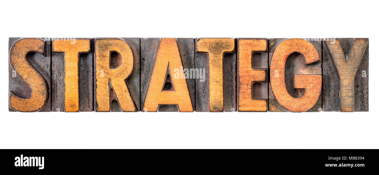 - Stratégie de mots isolés dans la typographie vintage type bois souillé par les encres couleur Banque D'Images