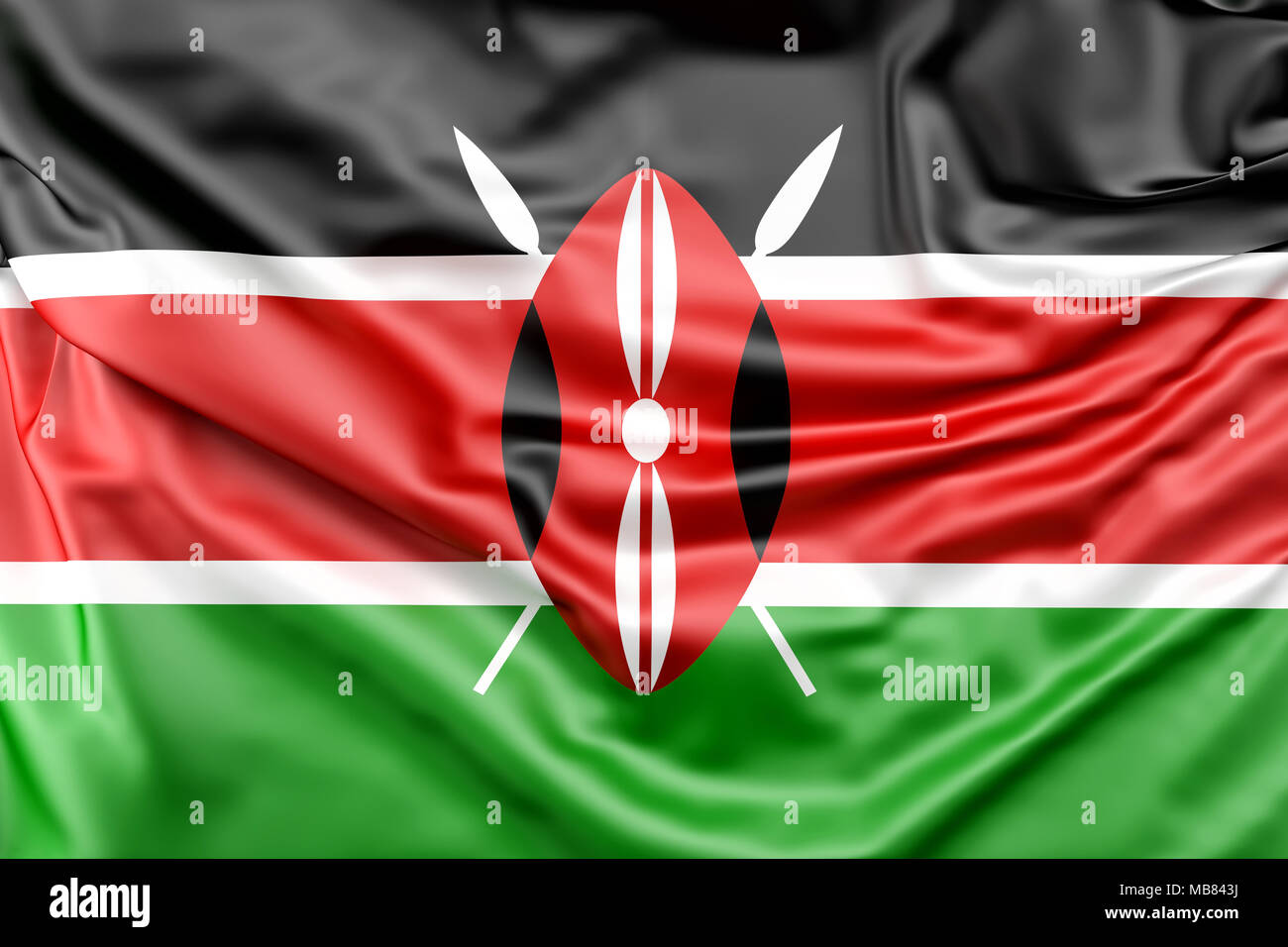 Drapeau du Kenya Banque D'Images