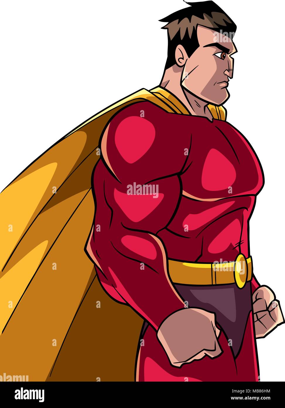 Profil de côté super-héros Illustration de Vecteur
