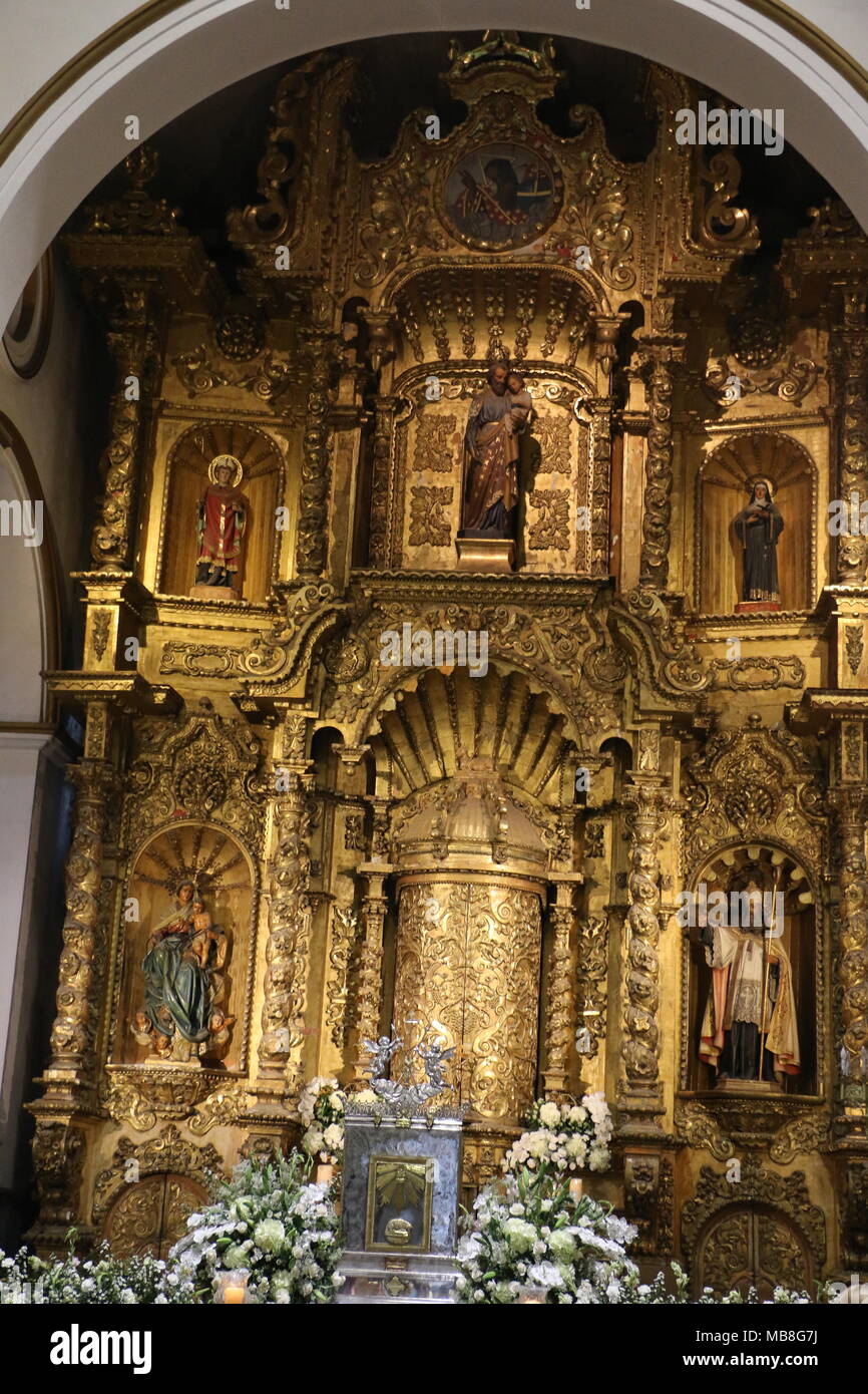El altar de Oro, Iglesia de San José. Panama, Vieille Ville. Semaine Sainte 2018 Banque D'Images