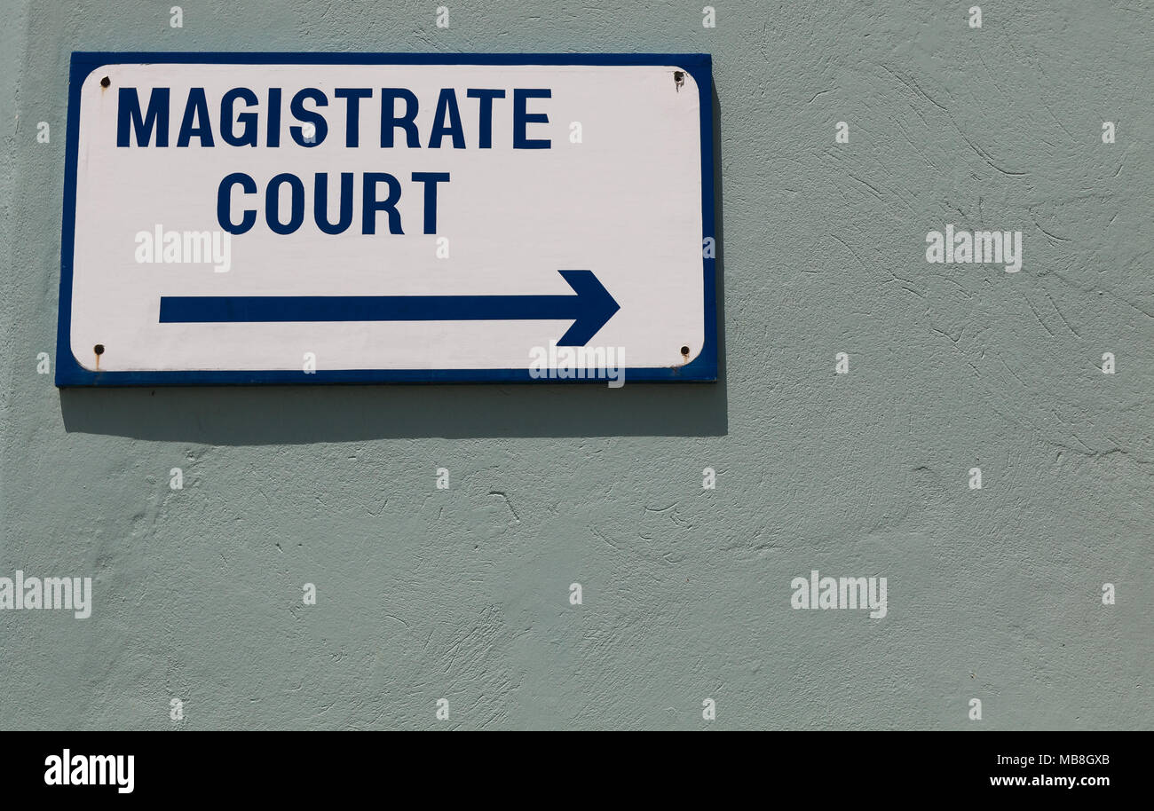 Tribunal signe. Banque D'Images
