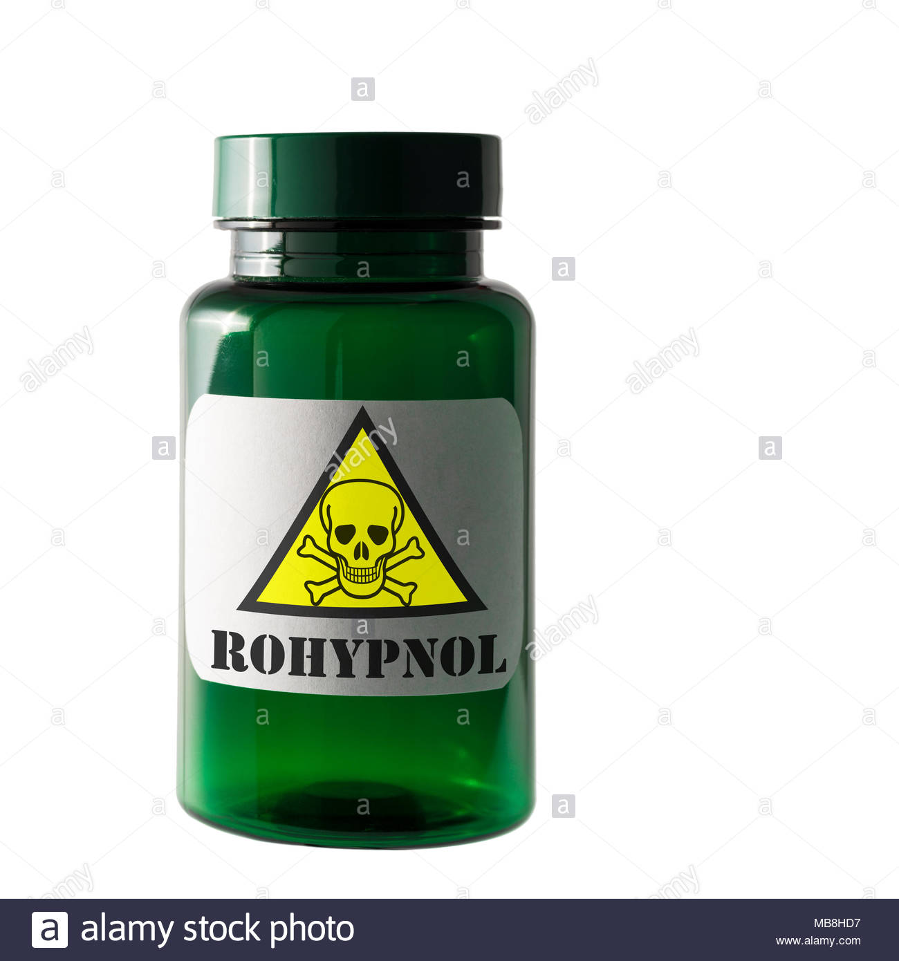Le Rohypnol. Substance dangereuse étiquette, Dorset, England, UK Banque D'Images