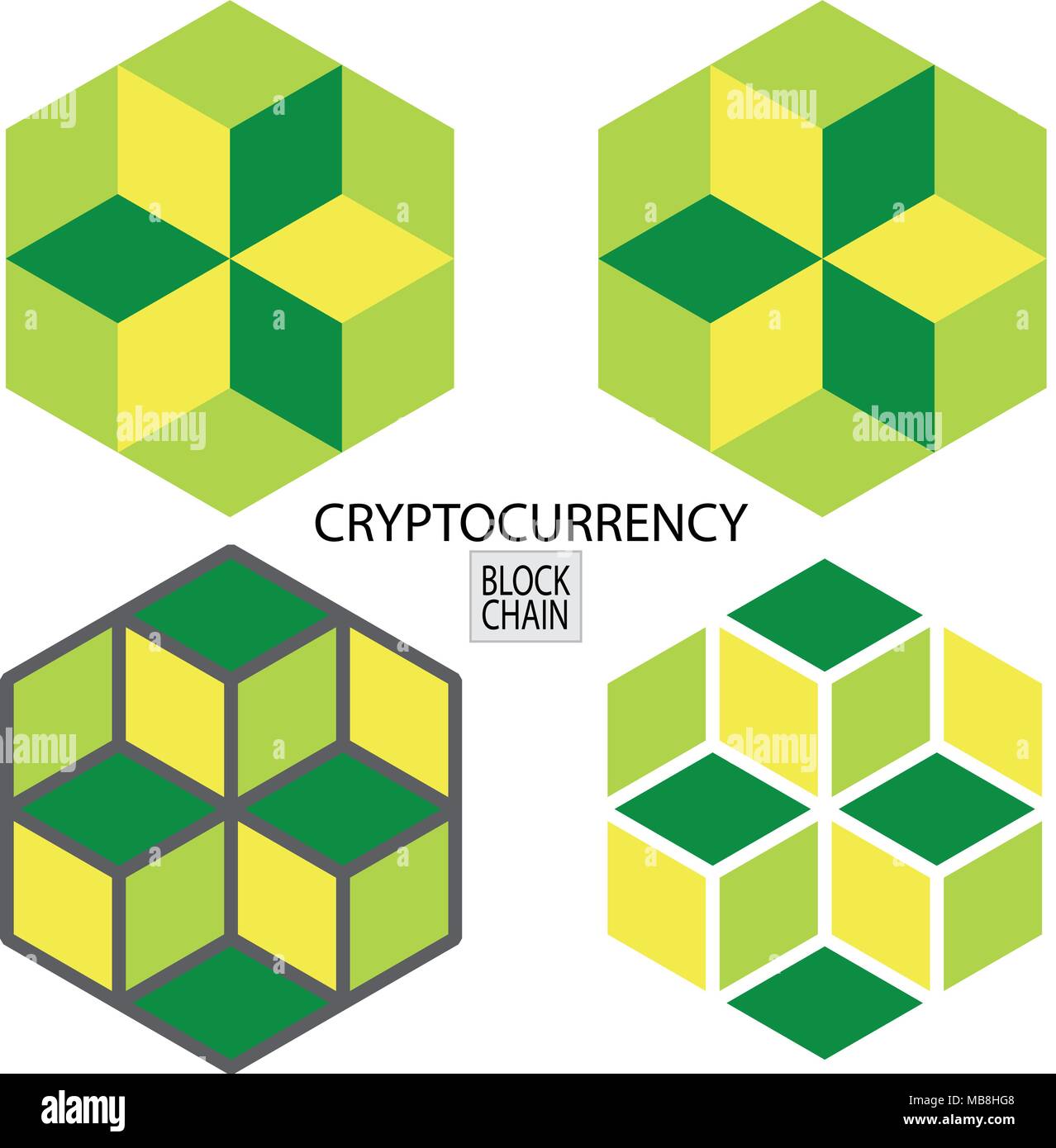 Relations sérieuses in blockchain et titres green yellow graphiques noirs marques Illustration de Vecteur