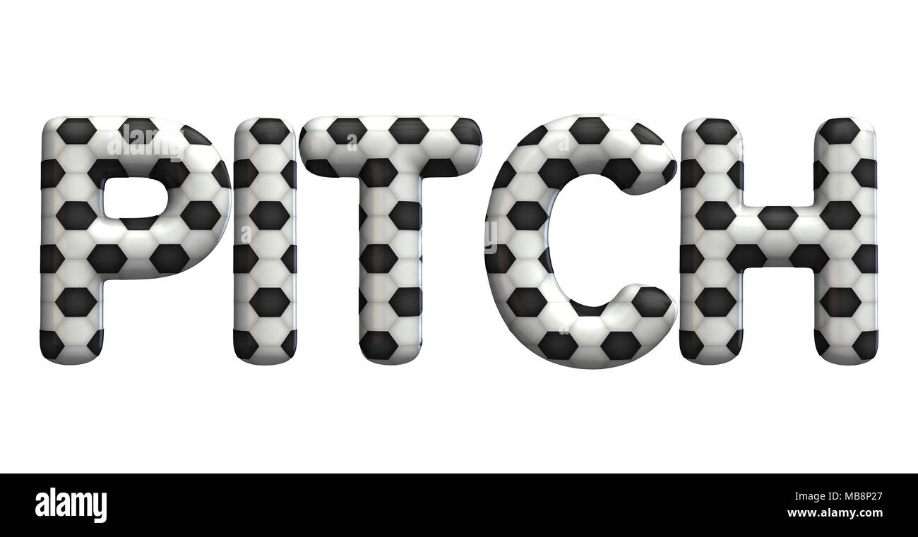 Mot de pas fait à partir d'un ballon de soccer de football de texture. Le Rendu 3D Banque D'Images