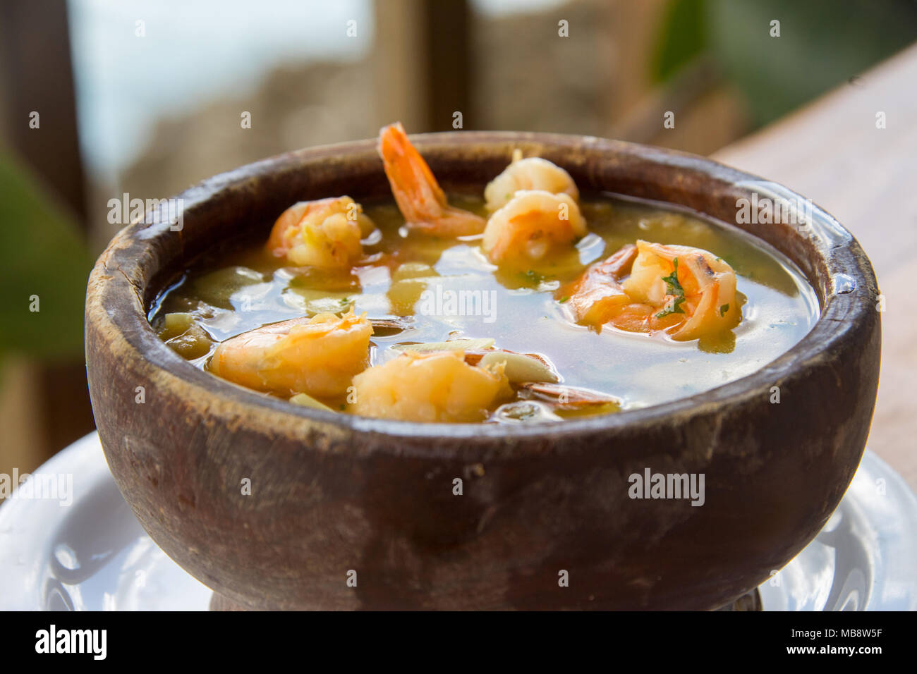Camarofongo, Crevettes en sauce, D' Luis Parrillada, Santo Domingo, République Domnican Banque D'Images