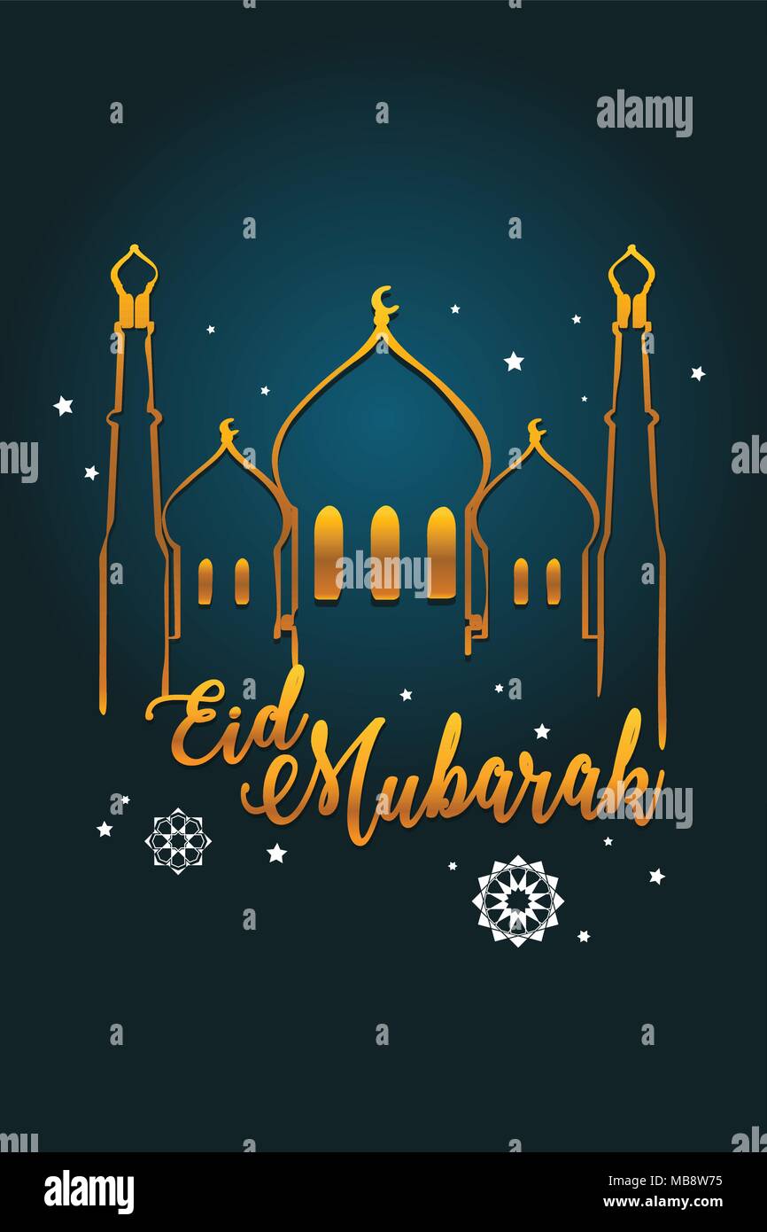 Un vecteur illustration de l'Eid Mubarak design carte de vœux Illustration de Vecteur