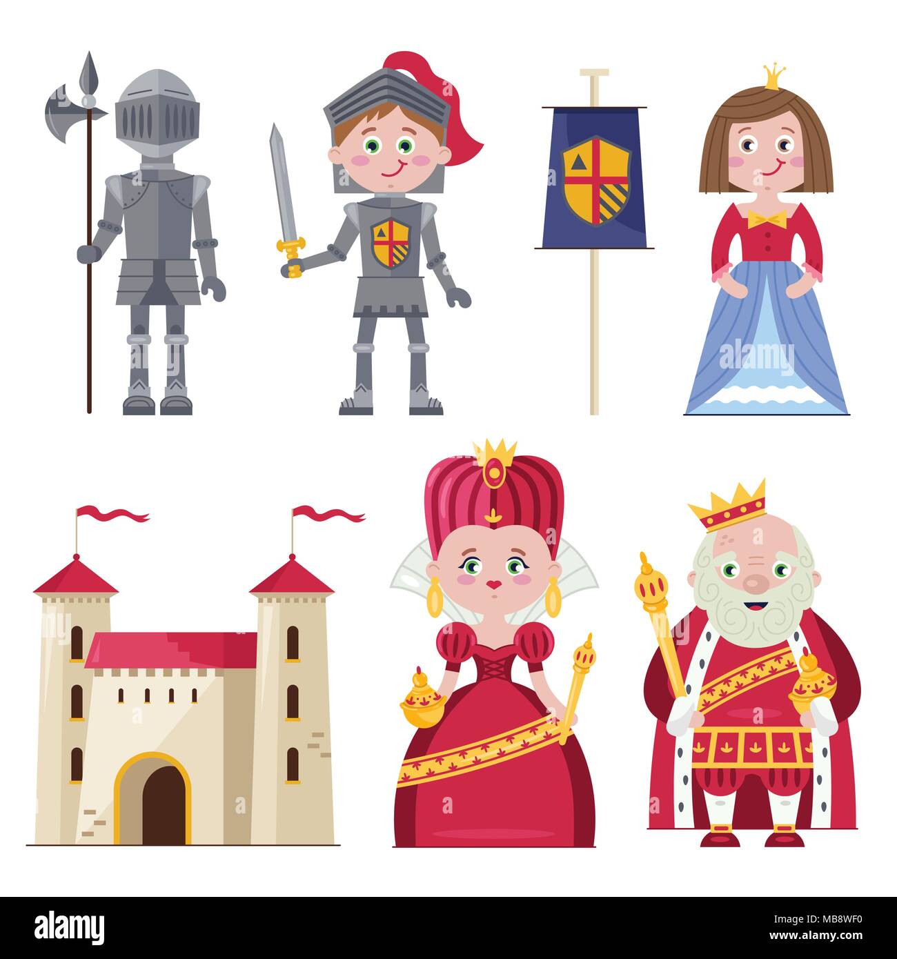 La famille royale et de la chevalerie en infographie set Illustration de Vecteur