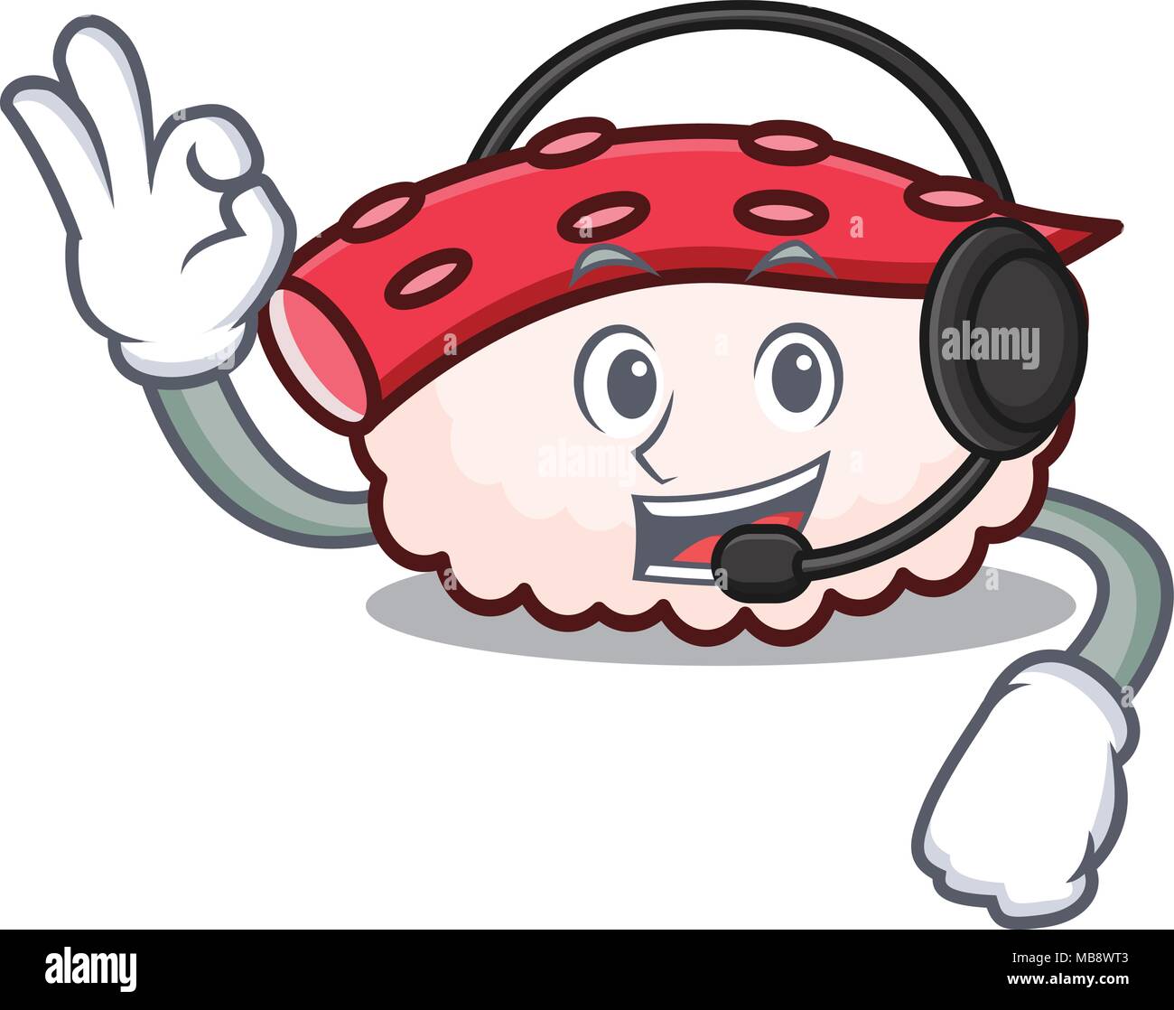 Sushi tako casque mascot cartoon Illustration de Vecteur