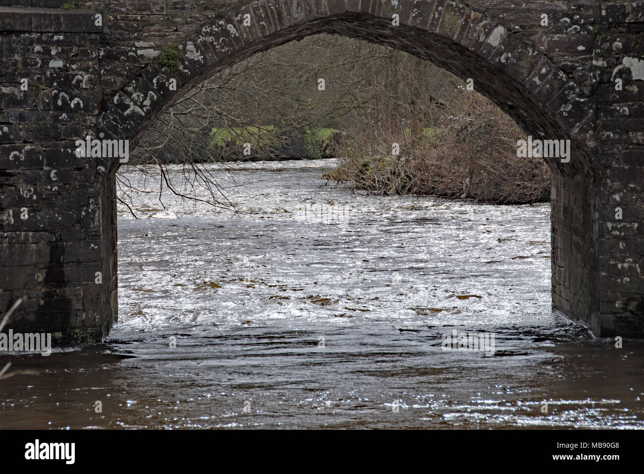 Dulverton Pont sur la rivière Barle Banque D'Images