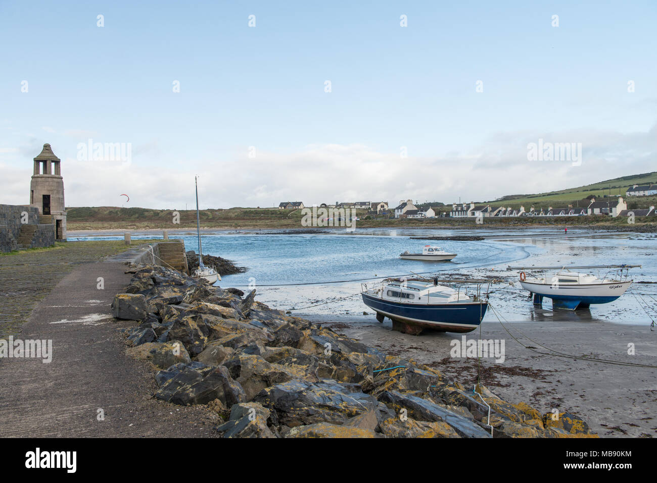 Le village de Port Logan qui se trouve sur la côte est de l'Rhins of Galloway et au nord de l'Ecosse Mull of Galloway UK. Banque D'Images