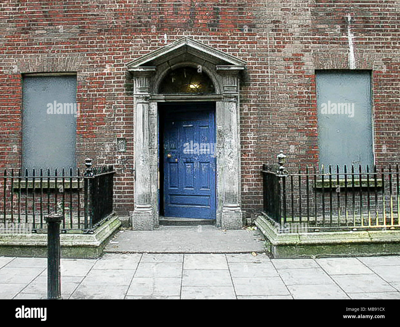 Vieille porte classique à Dublin, Irlande.2002. Banque D'Images
