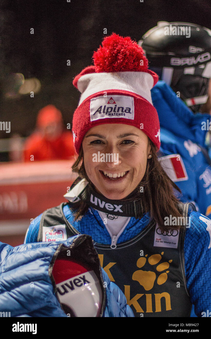 20 janvier 2017 Irene Curtoni d Italie Courchevel France Mesdames Femmes Slalom parallèle AUDI FIS Coupe du Monde de Ski Banque D'Images