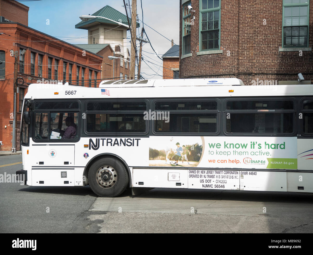 Un bus dans Patterson, NJ Banque D'Images