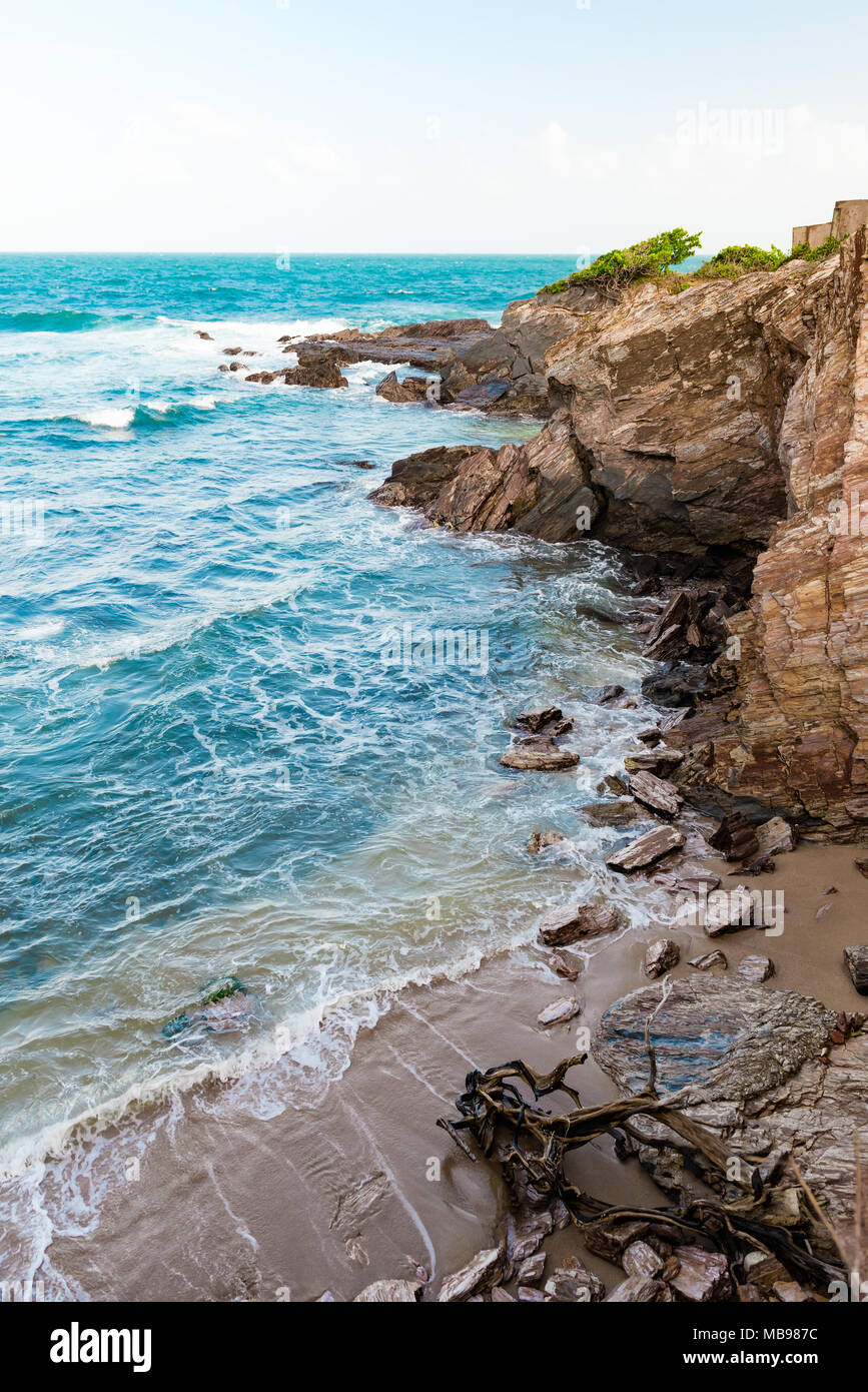 Trinité-et-Tobago Toco Antilles mer plage falaise, voir Banque D'Images