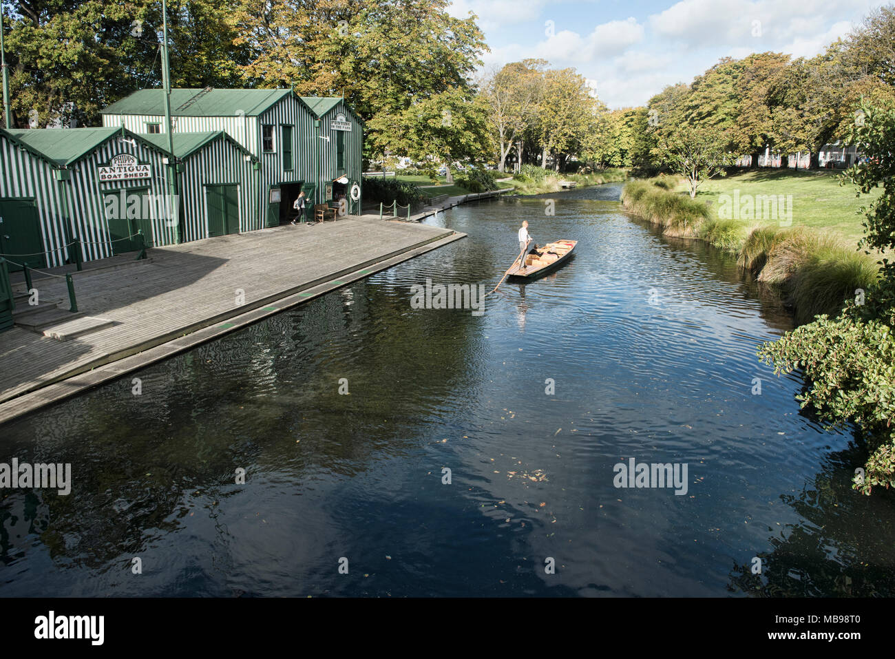 Promenades en barque sur la rivière Avon, Christchurch, Nouvelle-Zélande Banque D'Images