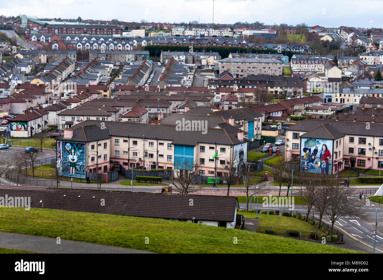 La zone Bogside, Derry, Londonderry Derry, Irlande du Nord, Royaume-Uni Banque D'Images