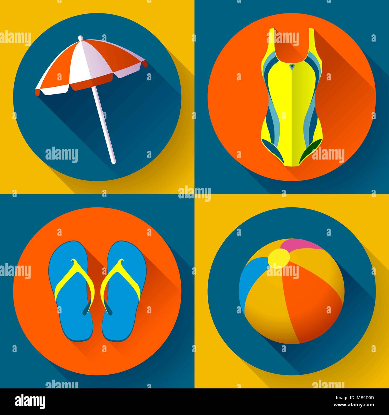 Summer icons set Illustration de Vecteur