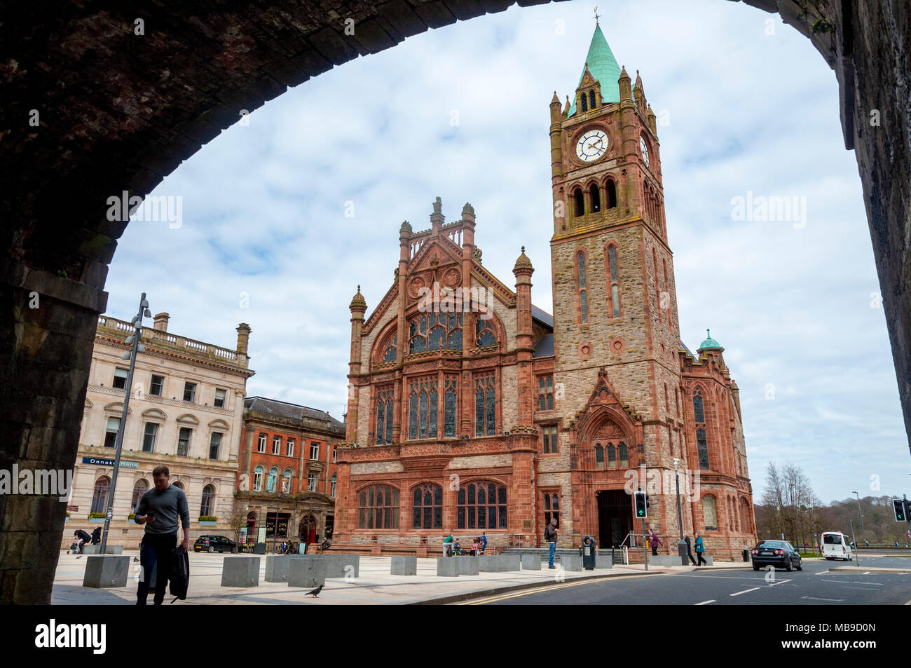 La Guildhall, Derry, Londonderry, ville de Derry, Irlande du Nord, Royaume-Uni Banque D'Images