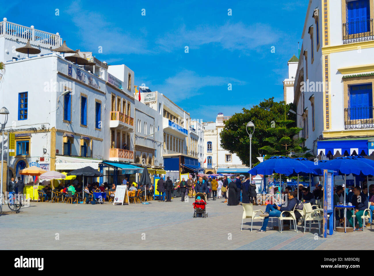 Place Moulay Hassan, Essaouira, Maroc, Afrique du Nord Banque D'Images